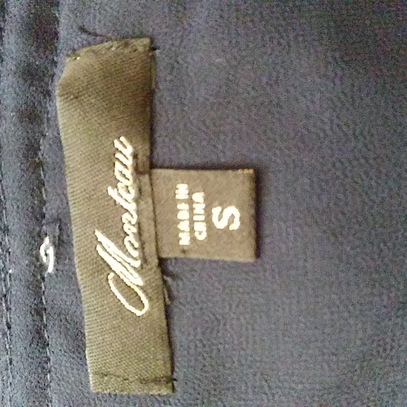 Monteau Top Blouse Size S Boho Embroidered Long Sleeves Sheer Casual - Picture 4 of 5